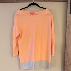 Lilly Pulitzer Peach and Silver Sweater